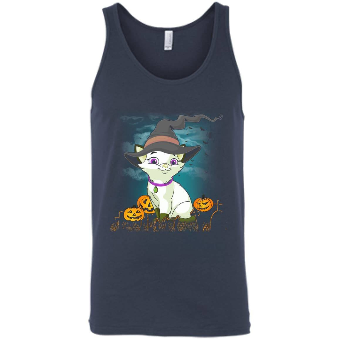 Halloween Cat Lovers-T-Shirt & Hoodie-Unisex Tank-Navy