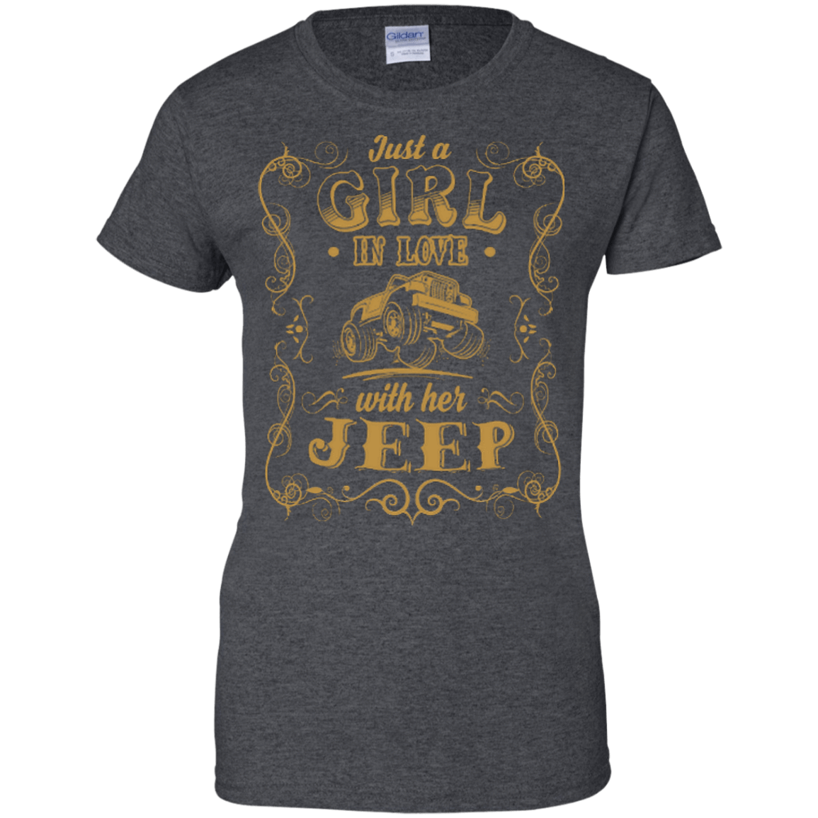 Just A Girl In Love With Her Jeep-T-Shirt & Hoodie-Women's T-Shirt-Dark Heather