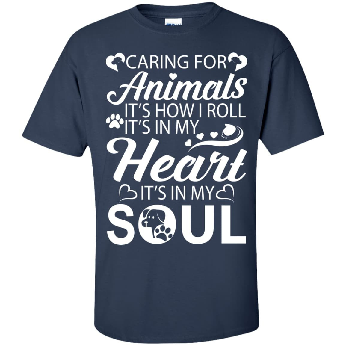 Caring For Animals Light-T-Shirt & Hoodie-Classic T-Shirt-Navy