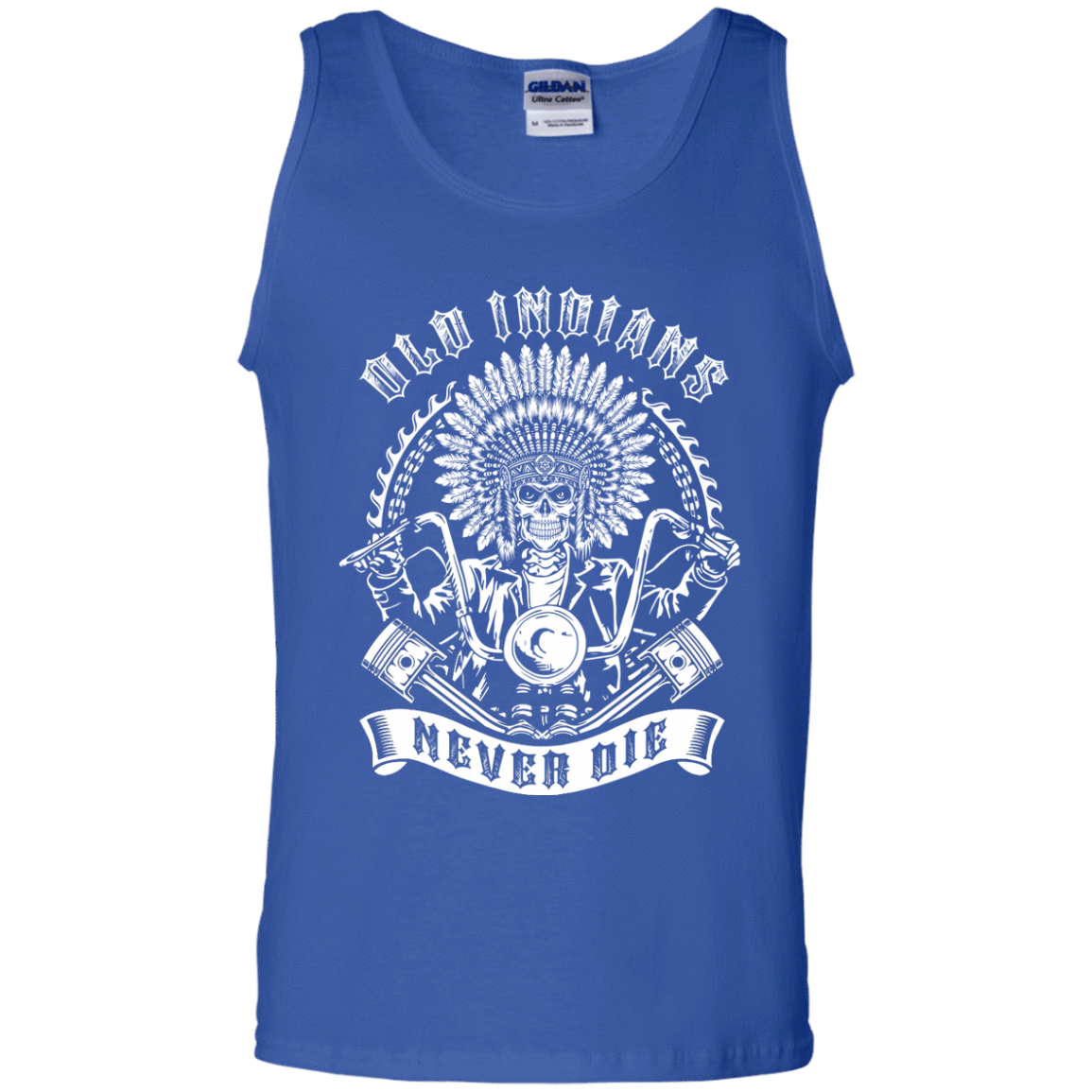 Old Indians Never Die For Biker-T-Shirt & Hoodie-Unisex Tank-Royal