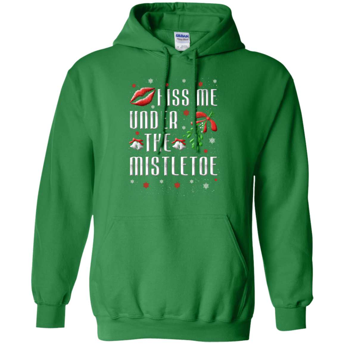 Kiss Me Under The Mistletoe-T-Shirt & Hoodie-Pullover Hoodie-Irish Green
