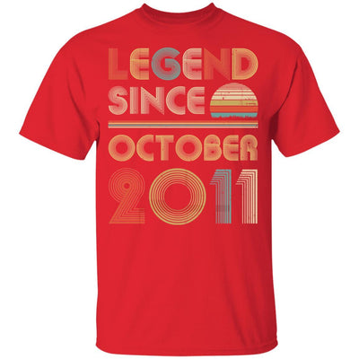 Legend Since October 2011 Vintage 10th Birthday Gifts Youth-Youth Shirt-Youth T-Shirt-Red