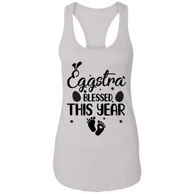 Womens Eggstra Blessed This Year Costume Funny Easter Pregnancy-T-Shirt & Tank Top-Women's Ideal Racerback Tank-White