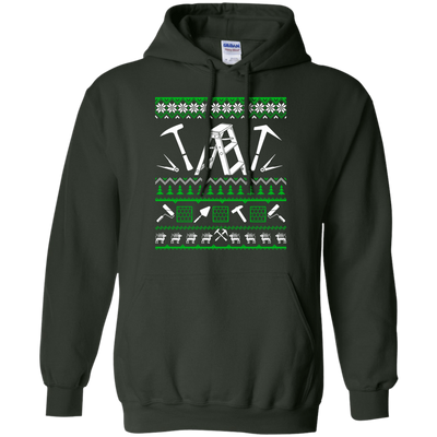 Roofer Christmas Sweater-T-Shirt & Hoodie-Pullover Hoodie-Forest Green