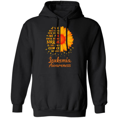 Being Strong Daisy Flower Orange Leukemia Awareness-T-Shirt & Hoodie-Pullover Hoodie-Black