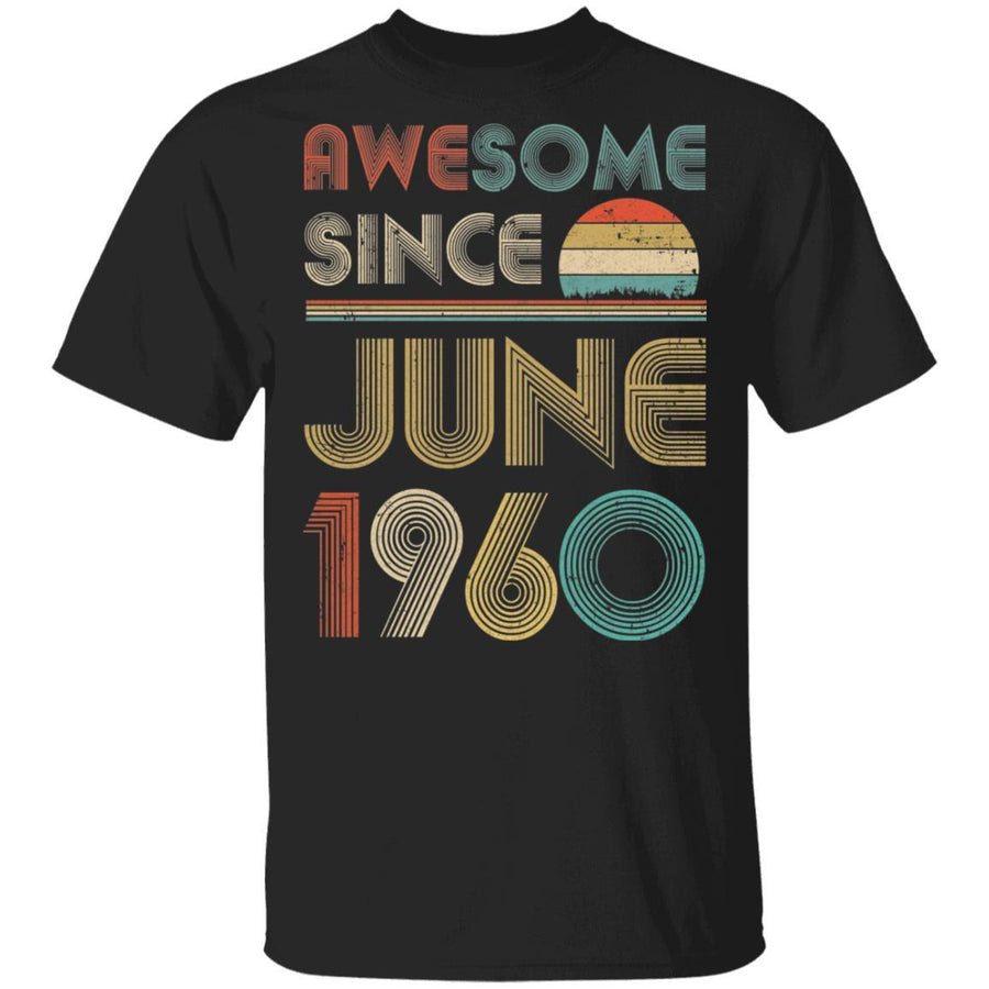 Awesome Since June 1960 Vintage 61th Birthday Gifts-T-Shirt & Hoodie-Classic T-Shirt-Black