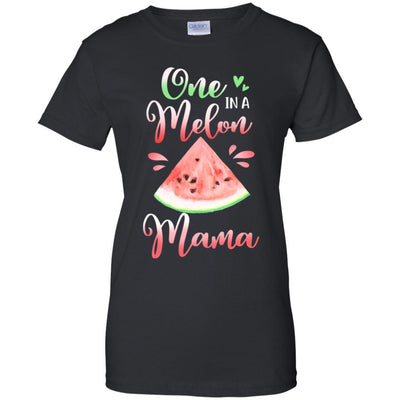 One In A Melon Mama Watermelon Birthday Mothers Day-T-Shirt & Hoodie-Women's T-Shirt-Black