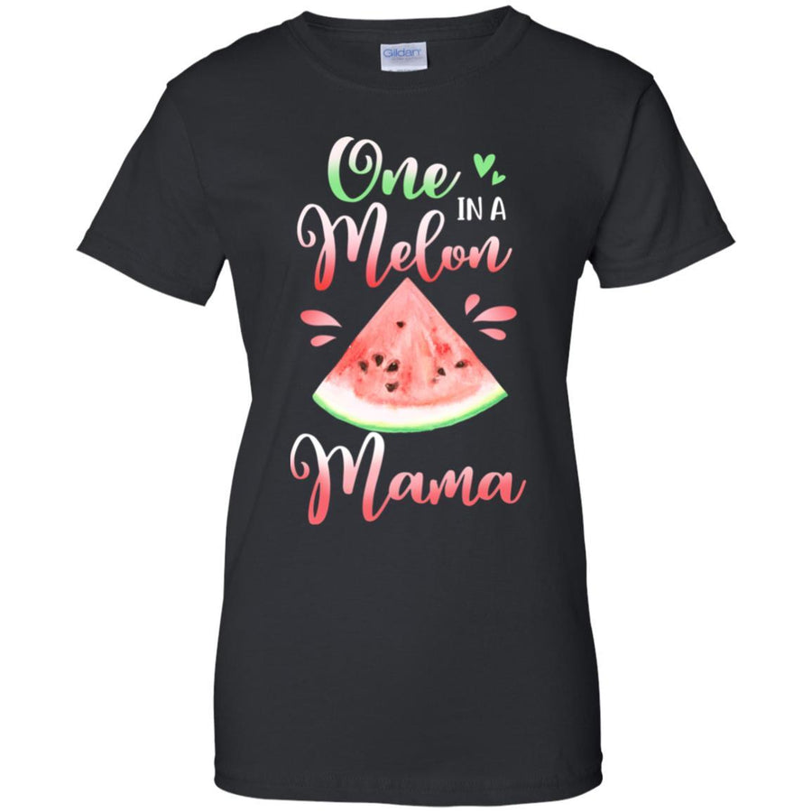 One In A Melon Mama Watermelon Birthday Mothers Day-T-Shirt & Hoodie-Women's T-Shirt-Black