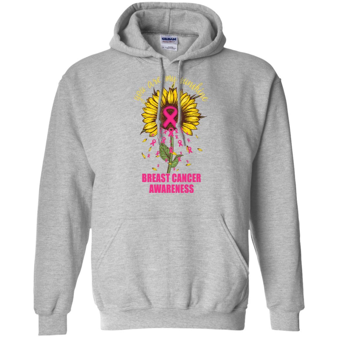 You Are My Sunshine Breast Cancer Awareness-T-Shirt & Hoodie-Pullover Hoodie-Sport Grey