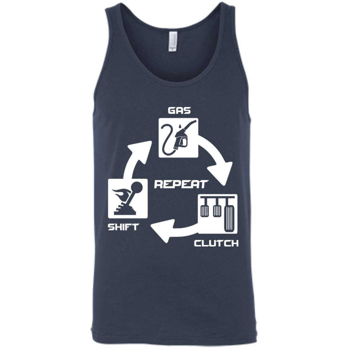 Gas Clutch Shift Repeat-T-Shirt & Hoodie-Unisex Tank-Navy