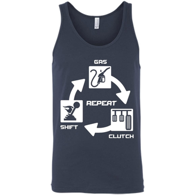 Gas Clutch Shift Repeat-T-Shirt & Hoodie-Unisex Tank-Navy