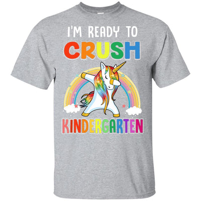 I'm Ready To Crush Kindergarte Unicorn Back To School Youth-Youth Shirt-Youth T-Shirt-Sport Grey