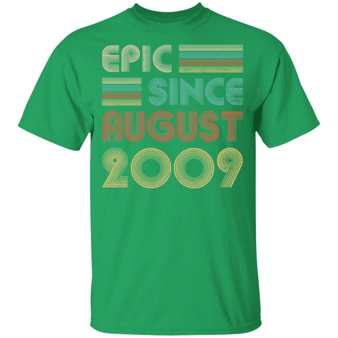 Epic Since August 2009 Vintage 12th Birthday Gifts Youth-Youth Shirt-Youth T-Shirt-Irish Green