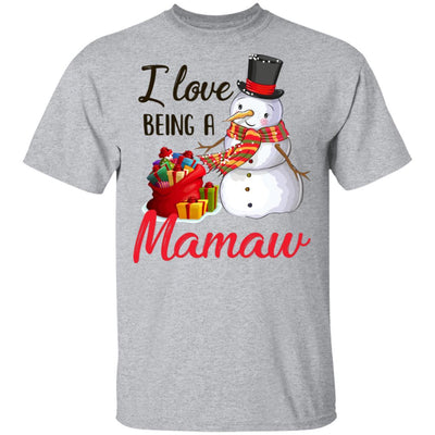 I Love Being A Mamaw Snowman Gift For Christmas Day-T-Shirt & Sweatshirt-Classic T-Shirt-Sport Grey
