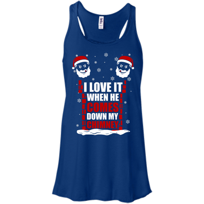 I Love It When He Comes Down My Chimney-T-Shirt & Hoodie-Women's Flowy Racerback Tank-True Royal