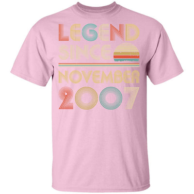 Legend Since November 2007 Vintage 14th Birthday Gifts Youth-Youth Shirt-Youth T-Shirt-Light Pink