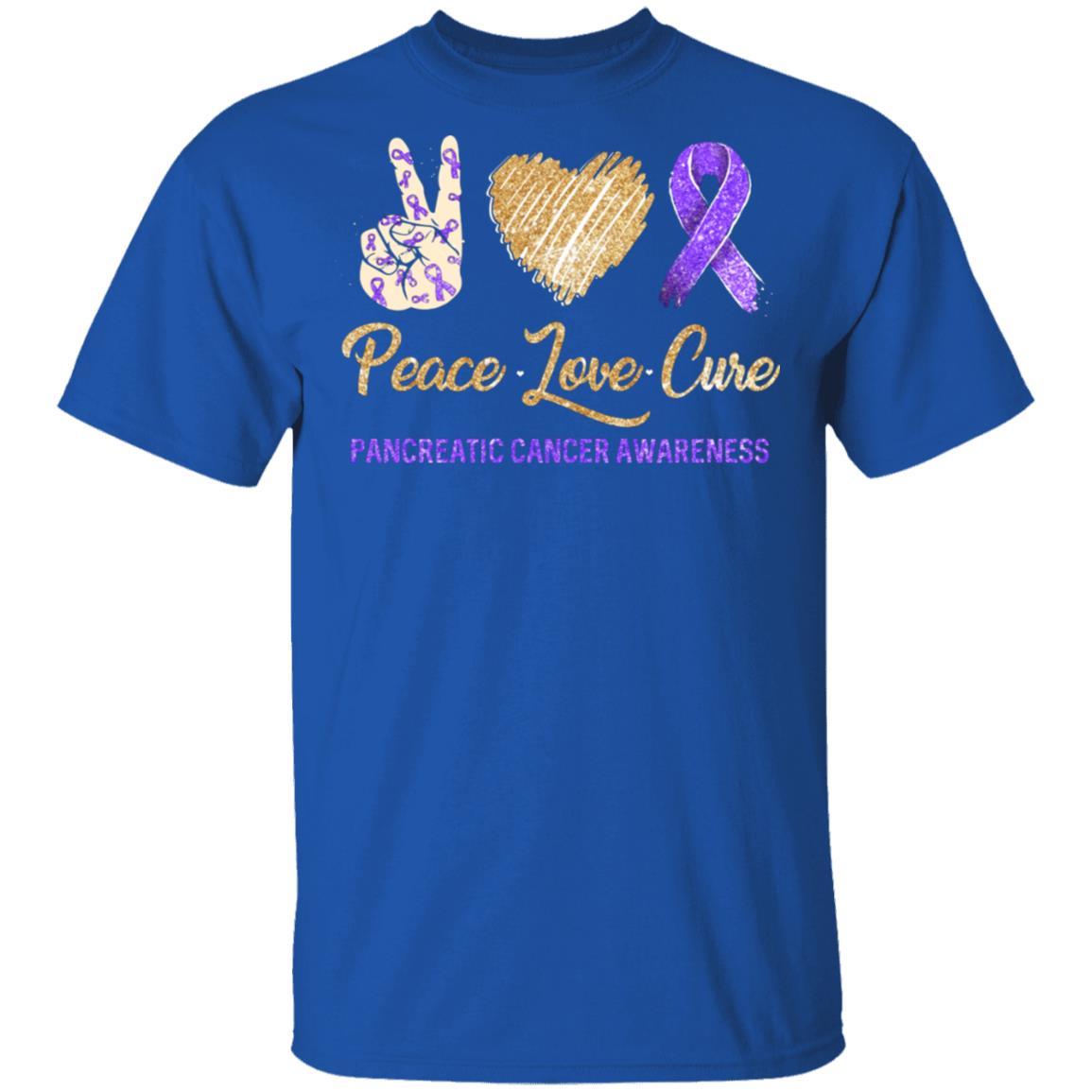 Peace Love Cure Pancreatic Cancer Awareness-T-Shirt & Hoodie-Classic T-Shirt-Royal