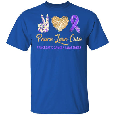 Peace Love Cure Pancreatic Cancer Awareness-T-Shirt & Hoodie-Classic T-Shirt-Royal