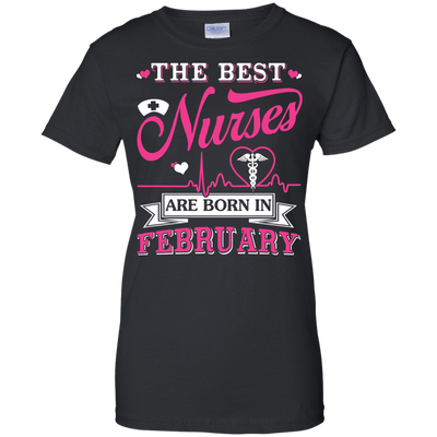 The Best Nurses Are Born In February-T-Shirt & Hoodie-Women's T-Shirt-Black