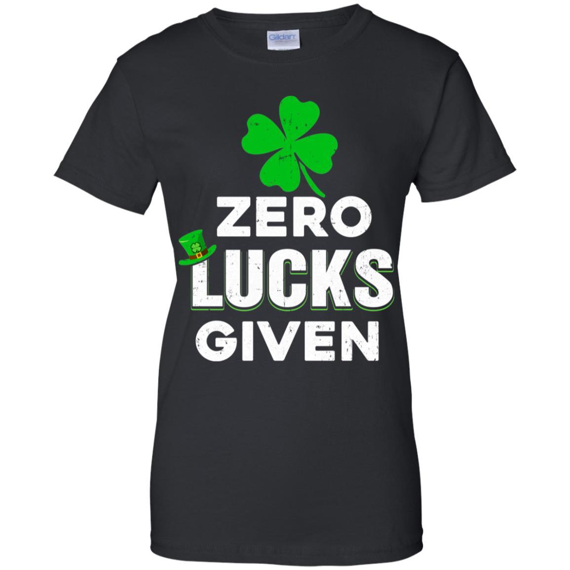 Zero Lucks Given St Patricks Day-T-Shirt & Hoodie-Women's T-Shirt-Black