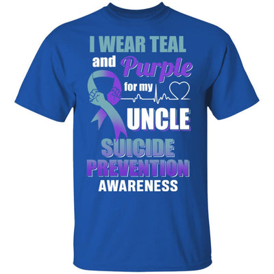 I Wear Teal And Purple For My Uncle Suicide Prevention-T-Shirt & Hoodie-Classic T-Shirt-Royal