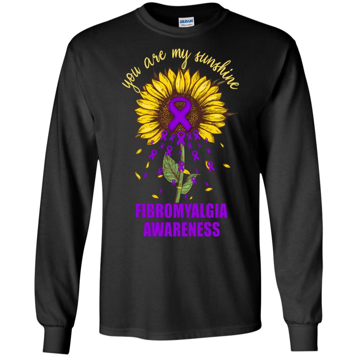 You Are My Sunshine Fibromyalgia Awareness-T-Shirt & Hoodie-Long Sleeve T-Shirt-Black