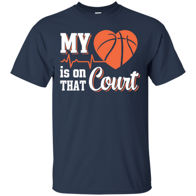 My Heart Is On That Court Basketball-T-Shirt & Hoodie-Classic T-Shirt-Navy