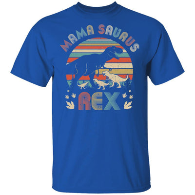 Funny Mamasaurus Rex Mom And Three Kids Dinosaur-T-Shirt & Tank Top-Classic T-Shirt-Royal
