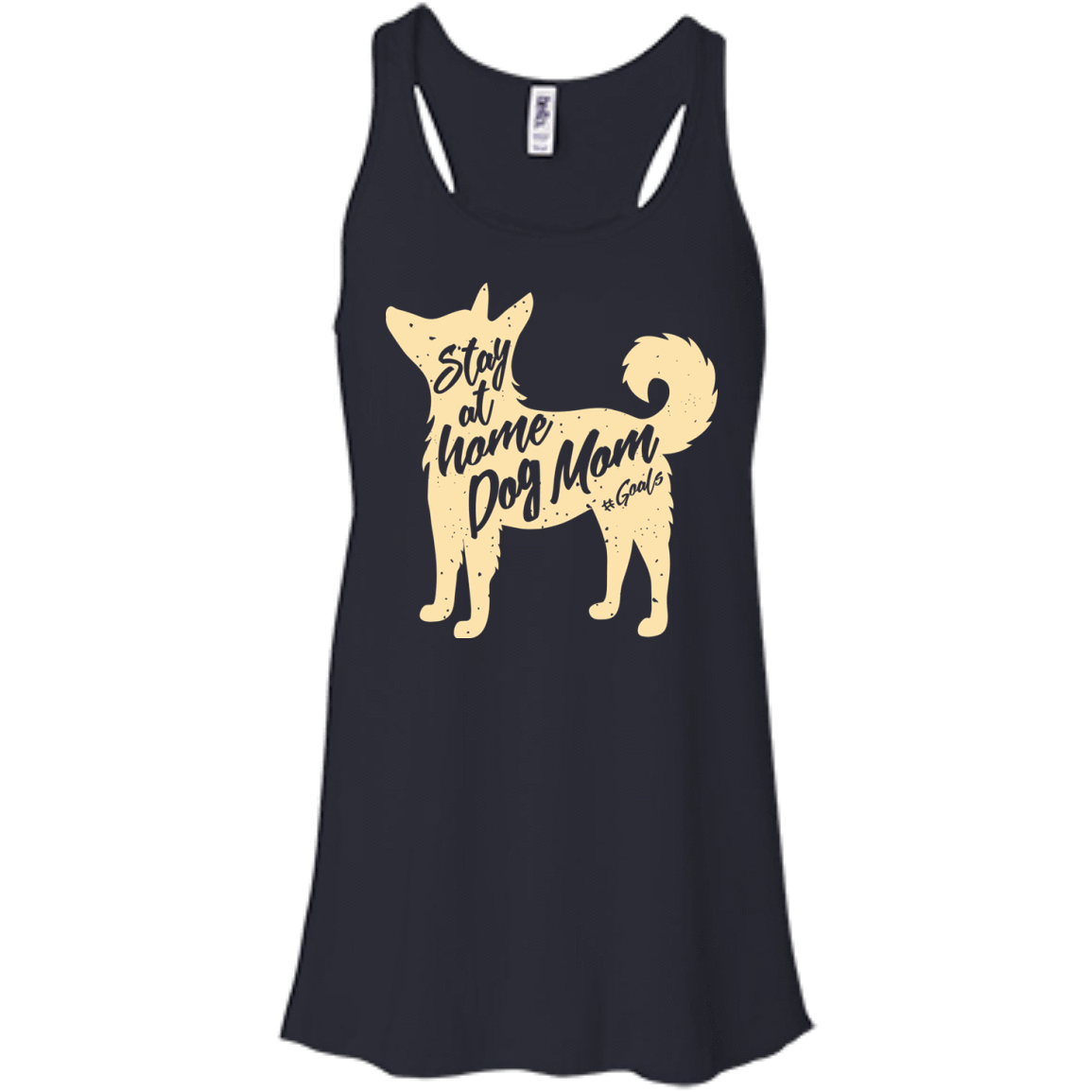 Stay At Home Dog Mom-T-Shirt & Hoodie-Women's Flowy Racerback Tank-Midnight