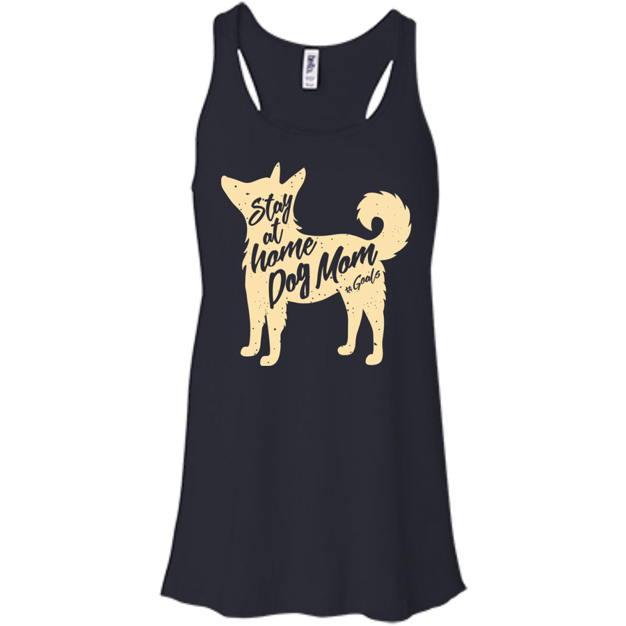 Stay At Home Dog Mom-T-Shirt & Hoodie-Women's Flowy Racerback Tank-Midnight