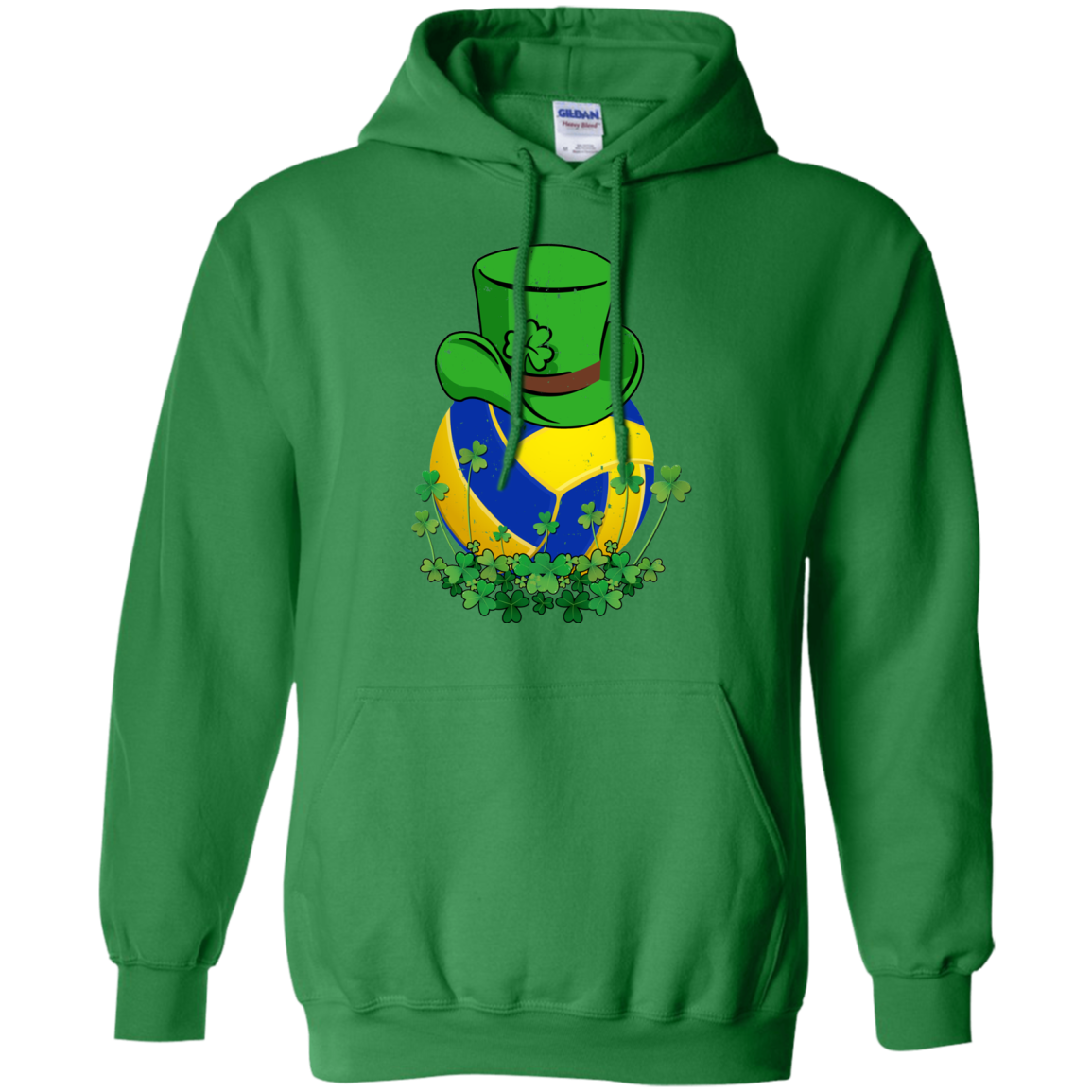 Shamrock Volleyball Leprechaun St Patricks Day-T-Shirt & Hoodie-Pullover Hoodie-Irish Green