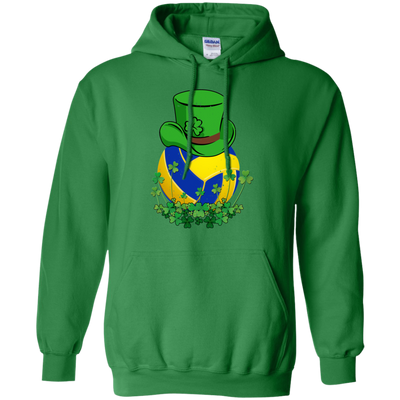 Shamrock Volleyball Leprechaun St Patricks Day-T-Shirt & Hoodie-Pullover Hoodie-Irish Green