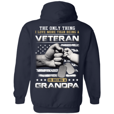 I Love More Than Being A Veteran Is Being A Grandpa-T-Shirt & Hoodie-Pullover Hoodie-Navy
