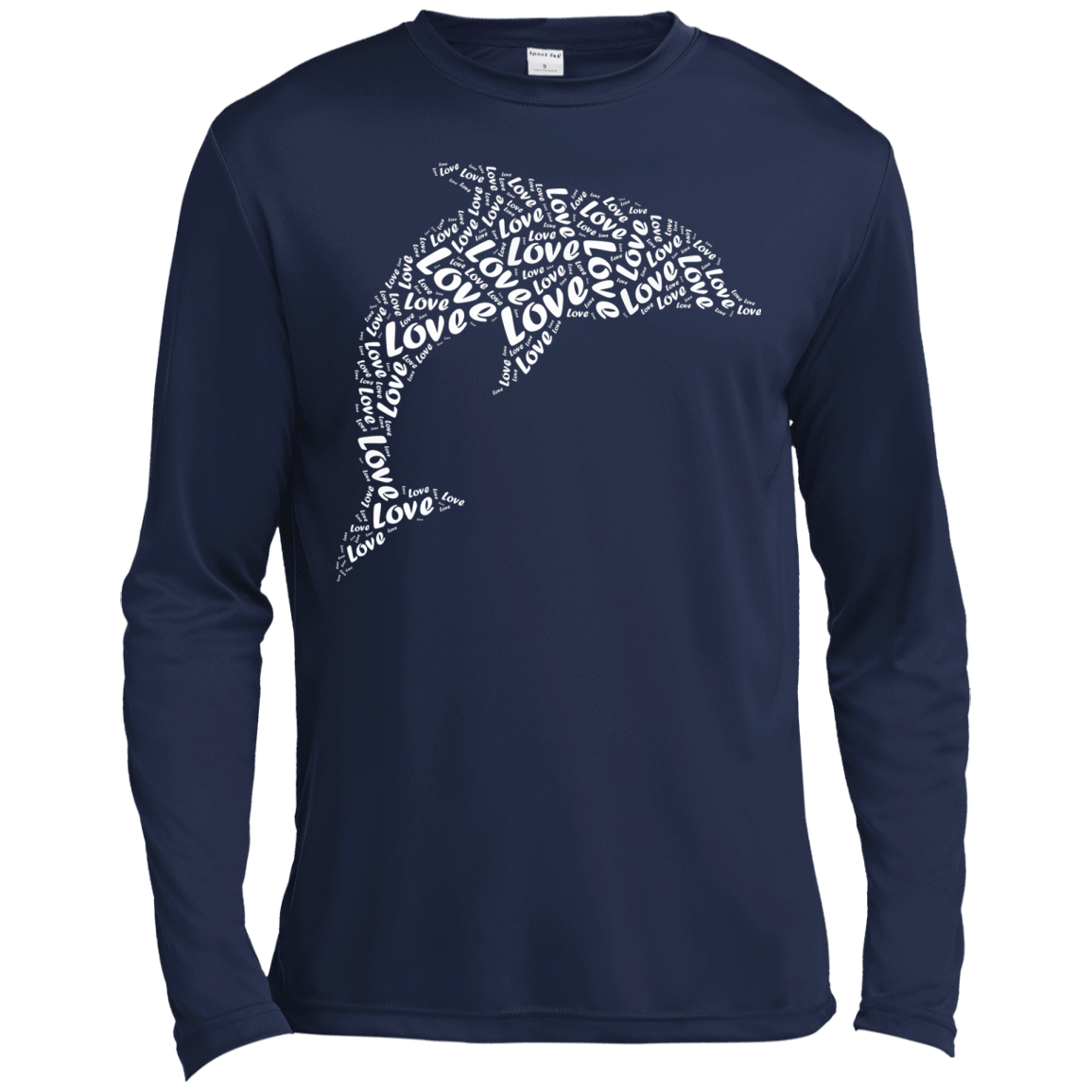 I Love Dolphin-T-Shirt & Hoodie-Long Sleeve T-Shirt-Navy