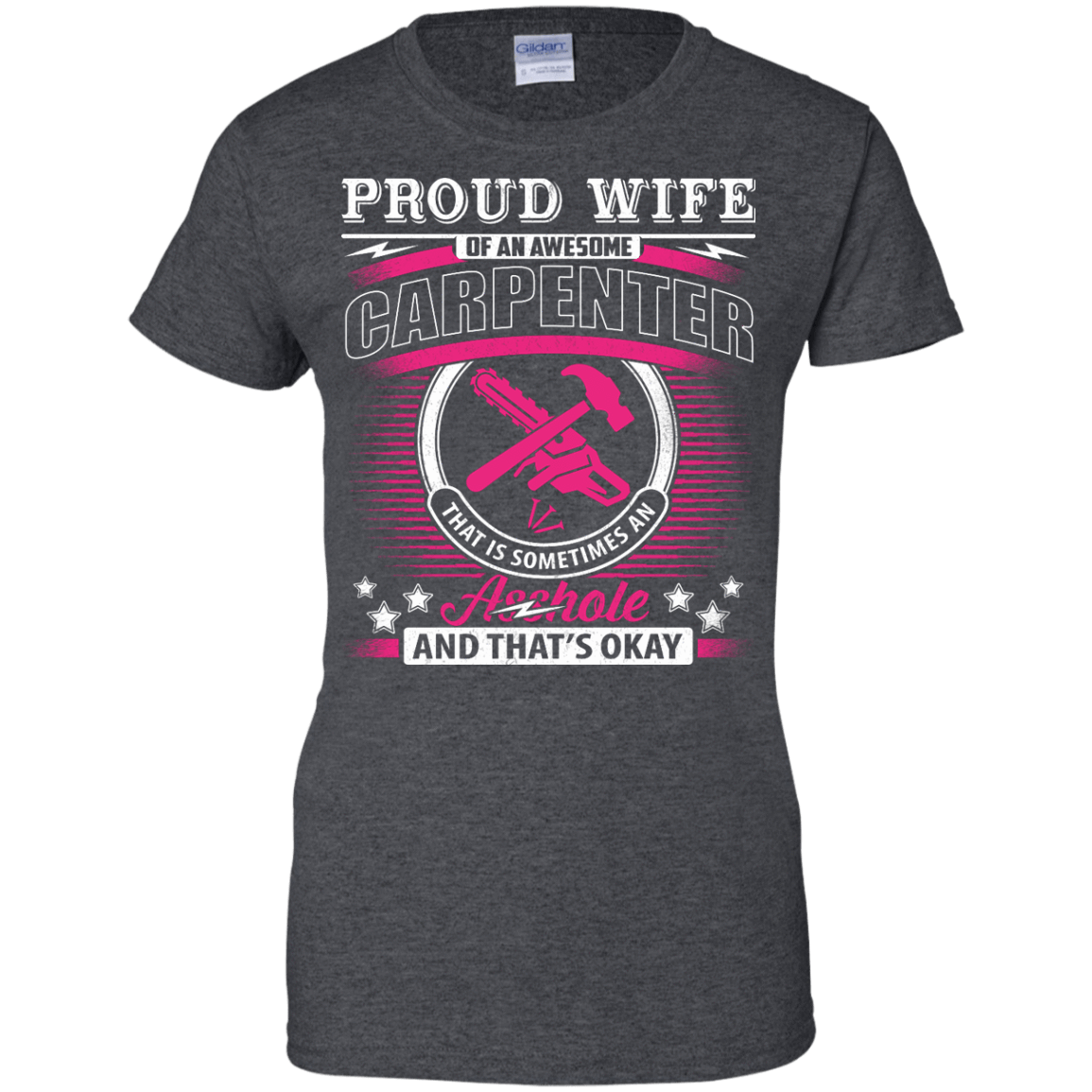 Proud Wife Of An Awesome Carpenter-T-Shirt & Hoodie-Women's T-Shirt-Dark Heather