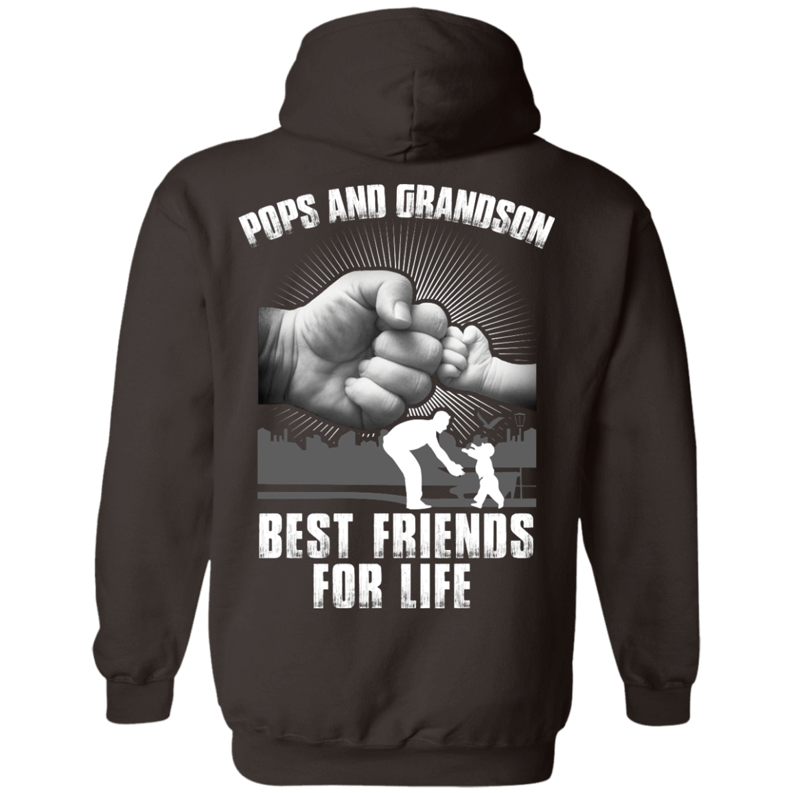 Pops And Grandson Best Friends For Life-T-Shirt & Hoodie-Pullover Hoodie-Dark Chocolate