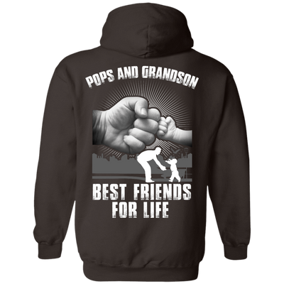 Pops And Grandson Best Friends For Life-T-Shirt & Hoodie-Pullover Hoodie-Dark Chocolate