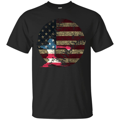 Catcher Baseball America Flag-T-Shirt & Hoodie-Classic T-Shirt-Black
