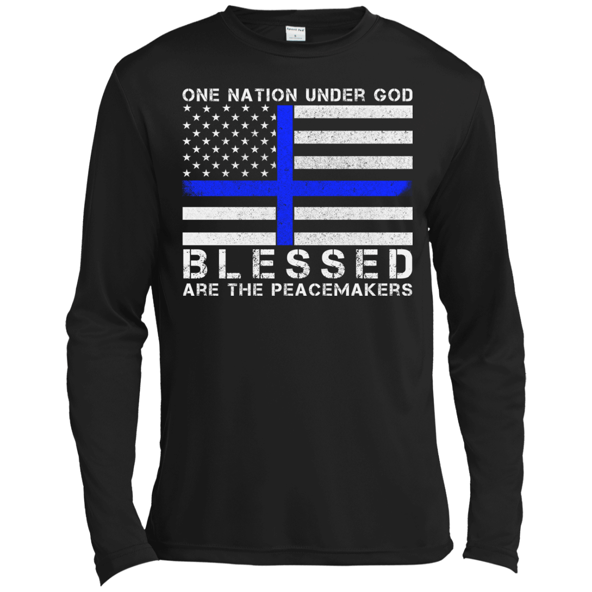 One Nation Under God-T-Shirt & Hoodie-Long Sleeve T-Shirt-Black