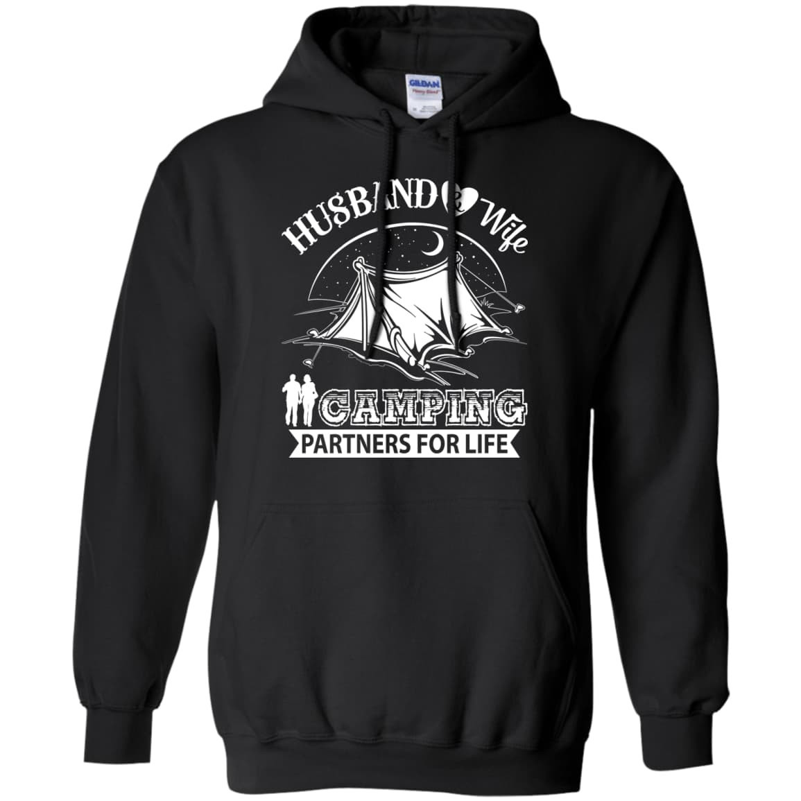 Husband And Wife Camping Partners For Life-T-Shirt & Hoodie-Pullover Hoodie-Black