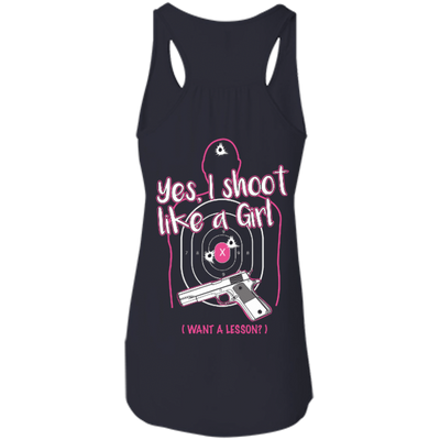 I Shoot Like A Girl-T-Shirt & Hoodie-Women's Flowy Racerback Tank-Midnight