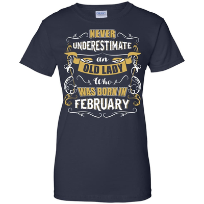 An Old Lady Who Was Born In February-T-Shirt & Hoodie-Women's T-Shirt-Navy