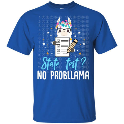 Llama Funny Motivational State Test Day For Students Youth-Youth Shirt-Youth T-Shirt-Royal
