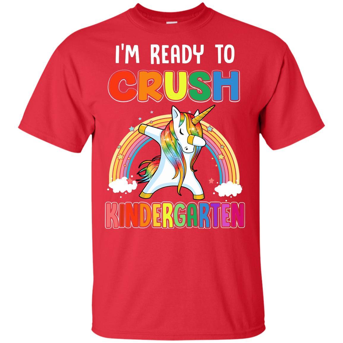 I'm Ready To Crush Kindergarte Unicorn Back To School Youth-Youth Shirt-Youth T-Shirt-Red