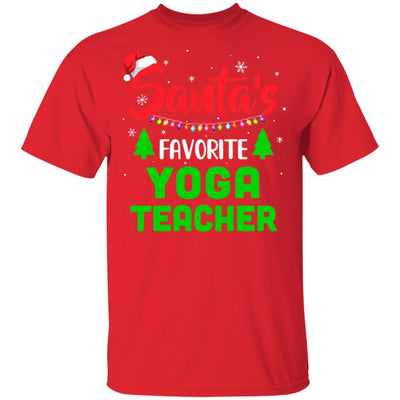 Santa's Favorite Yoga Teacher Funny Christmas Xmas Gifts-T-Shirt & Sweatshirt-Classic T-Shirt-Red