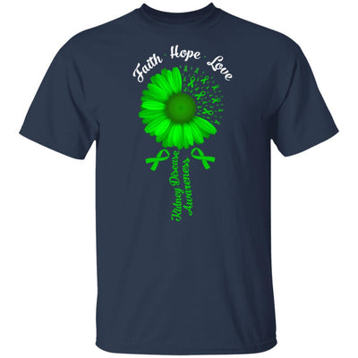 Faith Hope Love Green Kidney Disease Awareness-T-Shirt & Hoodie-Classic T-Shirt-Navy