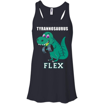 Dinosaur Lifting-T-Shirt & Hoodie-Women's Flowy Racerback Tank-Midnight