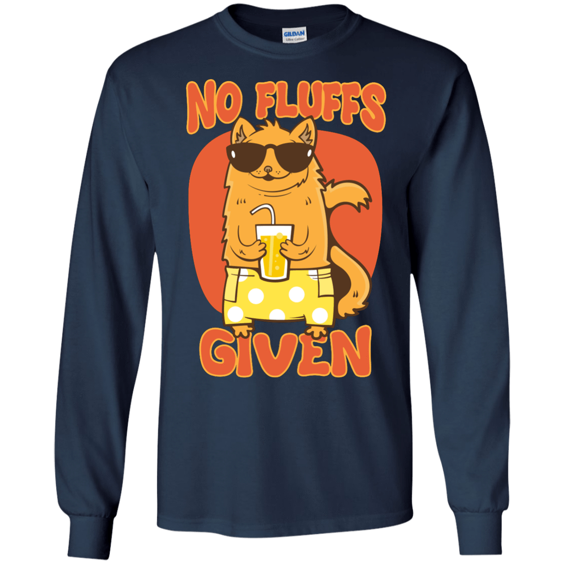 No Fluffs Given-T-Shirt & Hoodie-Long Sleeve T-Shirt-Navy