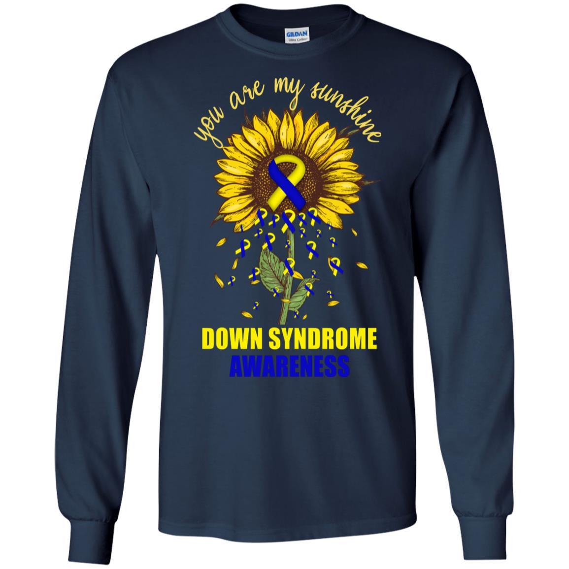 You Are My Sunshine Down Syndrome Awareness-T-Shirt & Hoodie-Long Sleeve T-Shirt-Navy