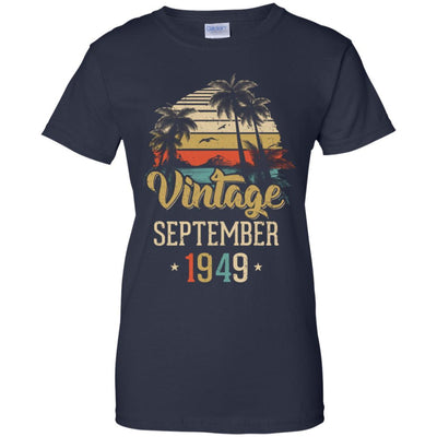 Retro Classic Vintage September 1949 72th Birthday Gift-T-Shirt & Hoodie-Women's T-Shirt-Navy